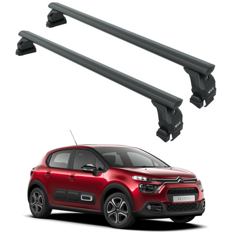Citroen C3 B618 2016-2025 Oluksuz Üst Tavan Portbagaj Taşıyıcı Ara Atkısı Toros Serisi Pro 4 Siyah