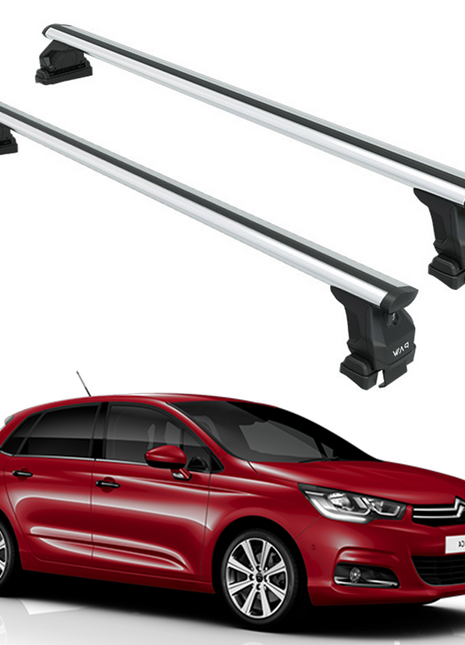 Citroen C4 2011-2018 Oluksuz Üst Tavan Portbagaj Taşıyıcı Ara Atkısı Toros Serisi Pro 4 Gri