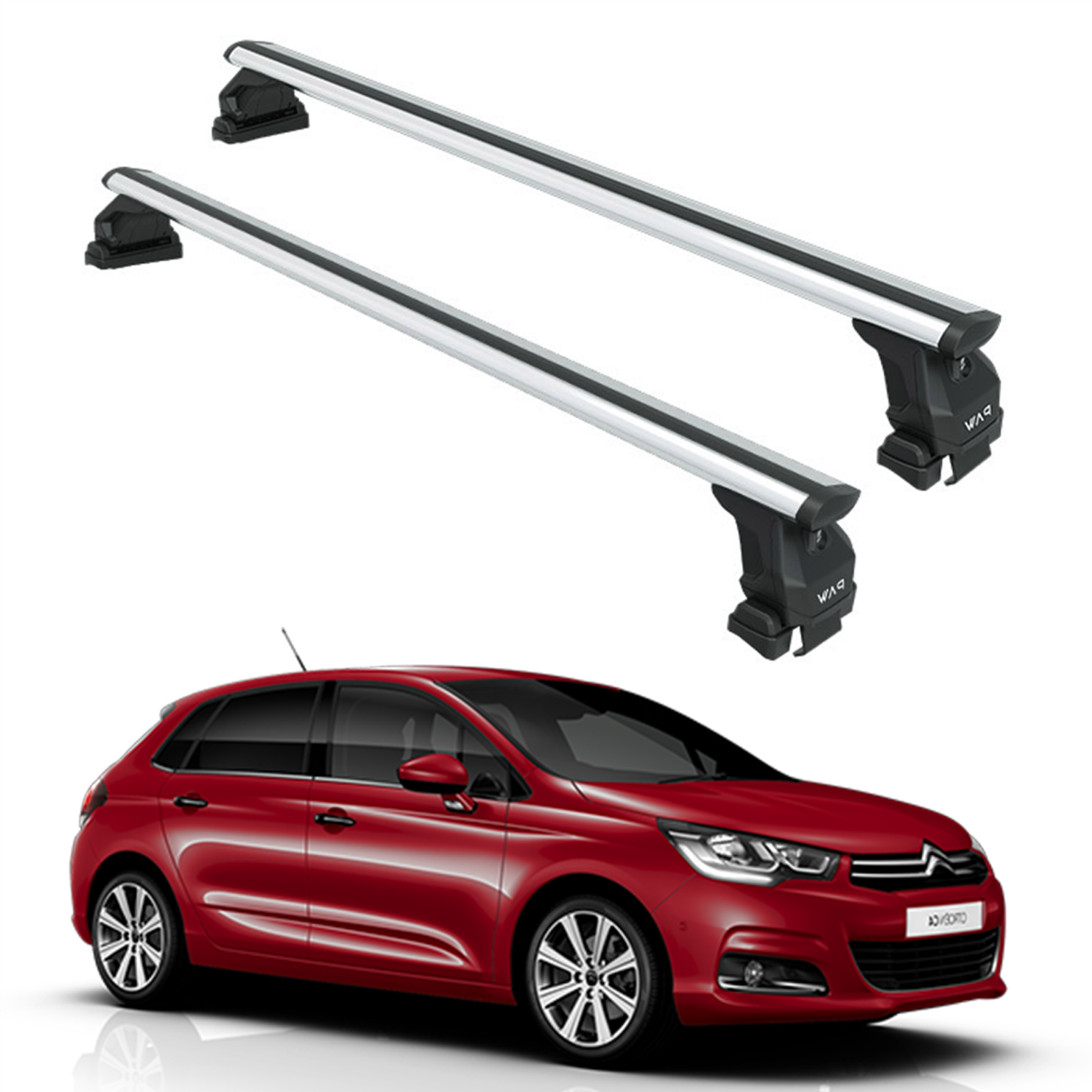 Citroen C4 2011-2018 Oluksuz Üst Tavan Portbagaj Taşıyıcı Ara Atkısı Toros Serisi Pro 4 Gri