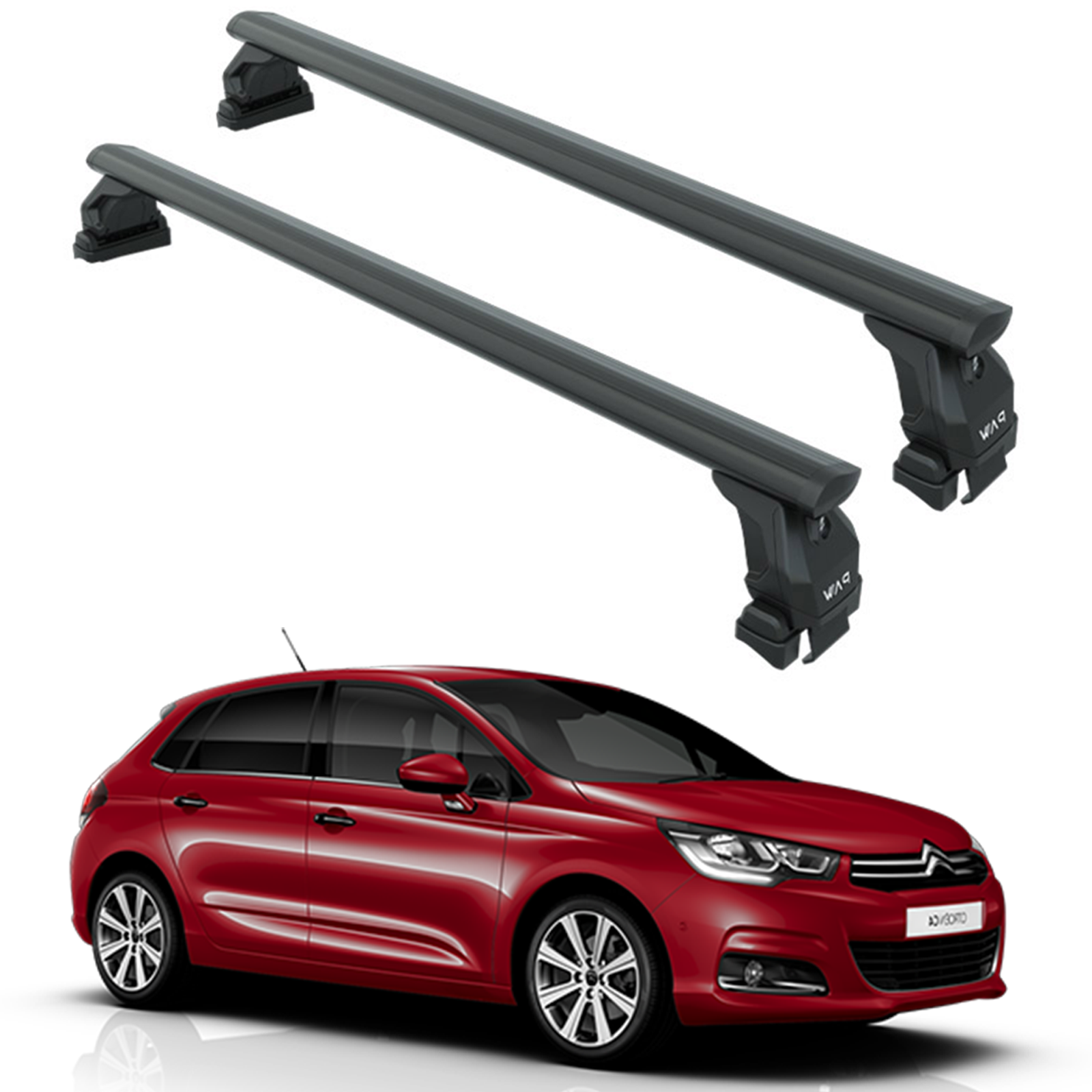 Citroen C4 2011-2018 Oluksuz Üst Tavan Portbagaj Taşıyıcı Ara Atkısı Toros Serisi Pro 4 Siyah