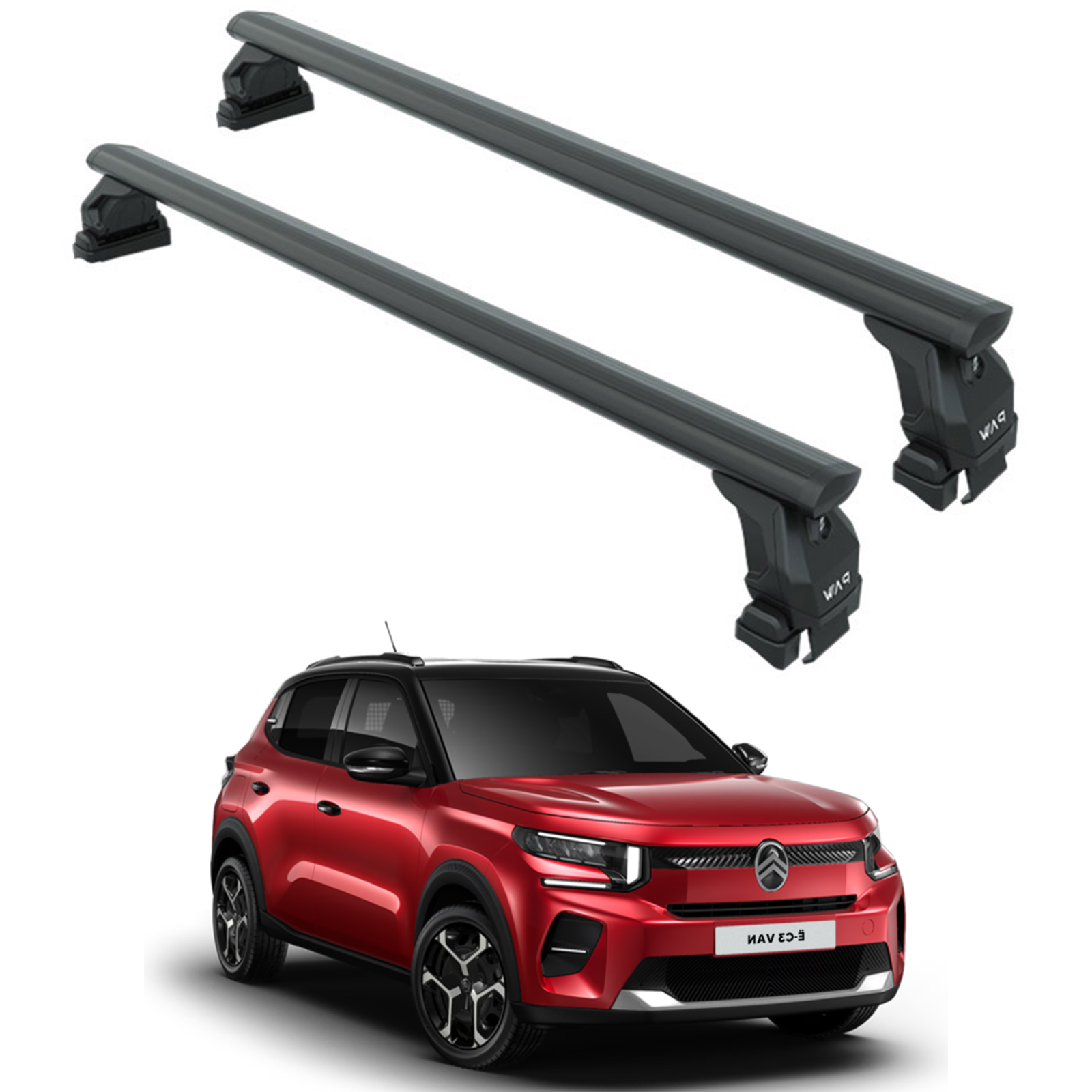 Citroen E-C3 Oluksuz Üst Tavan Portbagaj Taşıyıcı Ara Atkısı Toros Serisi Pro 4 Siyah