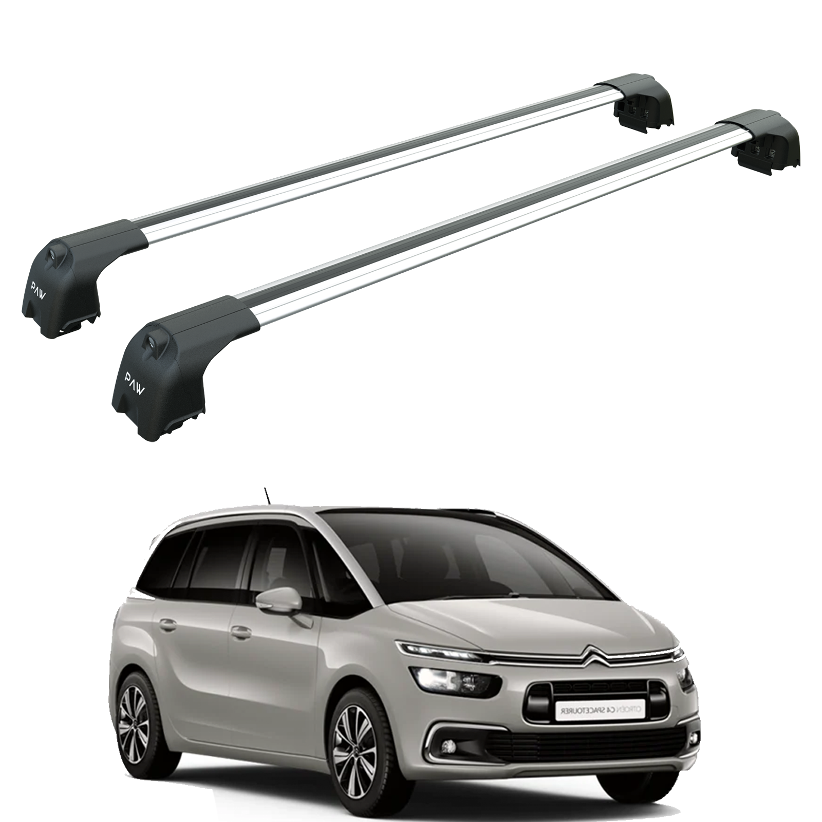Citroen C4 Grand Picasso Mpv 2013-2018 Portbagaj Taşıyıcı Ara Atkisi - Ara Çubuk Paw Pro 2 2013-2018 Gri