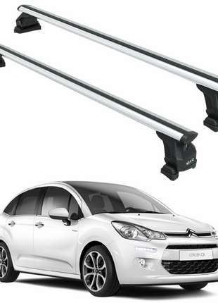 Citroen C3 A51 2009-2016 Tavan Taşıyıcı Ara Barlar – Vidalı Montaj, Toros Fix Pro, Gri