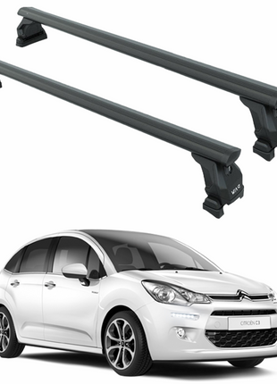 Citroen C3 A51 2009-2016 Tavan Taşıyıcı Ara Barlar – Vidalı Montaj, Toros Fix Pro, Siyah