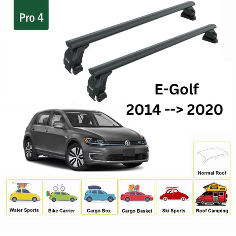 Volkswagen E-Golf 2014-2020 Oluksuz Üst Tavan Portbagaj Taşıyıcı Ara Atkısı Toros Serisi Pro 4 Siyah