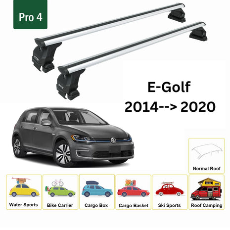 Volkswagen E-Golf 2014-2020 Oluksuz Üst Tavan Portbagaj Taşıyıcı Ara Atkısı Toros Serisi Pro 4 Gri