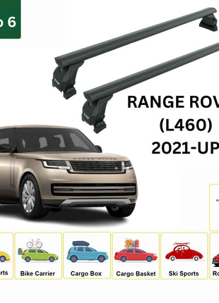Land Rover Range Rover (L460) Tavan Taşıyıcı Ara Barlar – Vidalı Montaj, Toros Fix Pro, 2021-Up Siyah