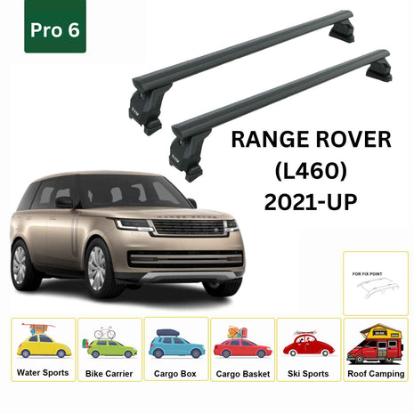 Land Rover Range Rover (L460) Tavan Taşıyıcı Ara Barlar – Vidalı Montaj, Toros Fix Pro, 2021-Up Siyah