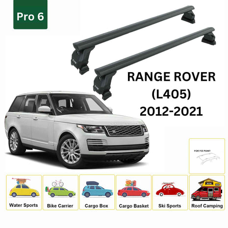 Land Rover Range Rover (L405) 2012-21 Tavan Taşıyıcı Ara Barlar – Vidalı Montaj, Toros Fix Pro, Siyah