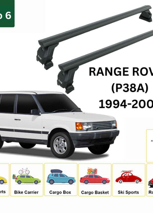 Land Rover Range Rover (P38A) 1994-02 Tavan Taşıyıcı Ara Barlar – Vidalı Montaj, Toros Fix Pro, Siyah