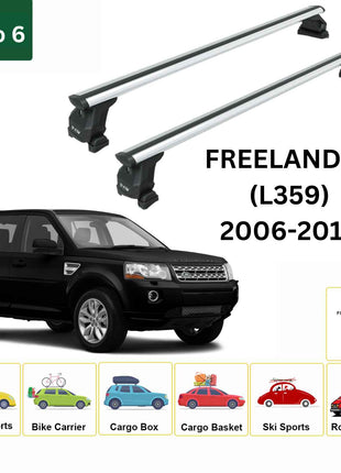 Land Rover Freelander (L359) 2006-15 Roof Rack Tavan Taşıyıcı Ara Barlar – Vidalı Montaj, Toros Fix Pro, 6 Alu Gri