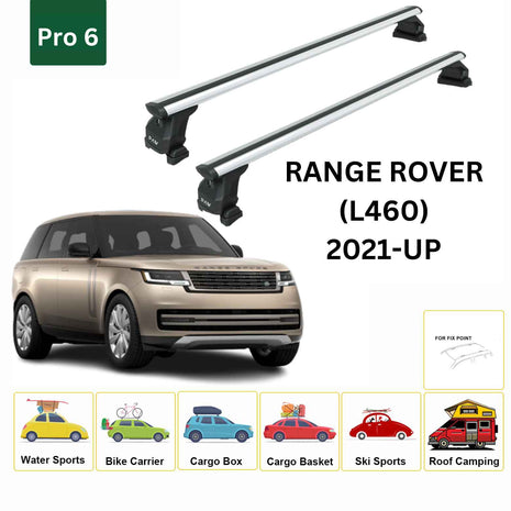 Land Rover Range Rover (L460) Tavan Taşıyıcı Ara Barlar – Vidalı Montaj, Toros Fix Pro, 2021-Up Gri