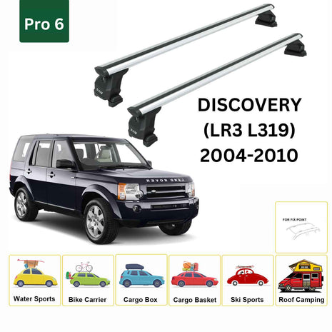Land Rover Discovery LR3 2004-2010 Roof Rack Tavan Taşıyıcı Ara Barlar – Vidalı Montaj, Toros Fix Pro, 6 Gri
