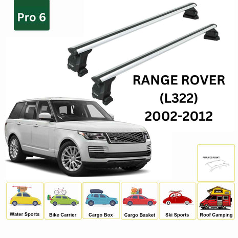 Land Rover Range Rover (L405) Tavan Taşıyıcı Ara Barlar – Vidalı Montaj, Toros Fix Pro, 2012-2021 Gri