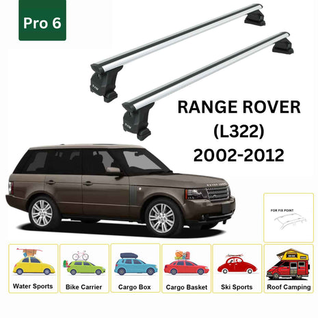 Land Rover Range Rover (L322) 2002-2012 Tavan Taşıyıcı Ara Barlar – Vidalı Montaj, Toros Fix Pro, Gri