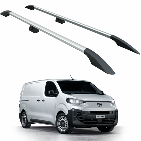 Fiat Scudo 2021-2025 Orta Şase Araç Üstü Alüminyum Tavan Yan Rayları Plus Serisi - Gri