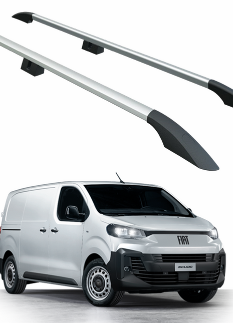 Fiat Scudo 2021-2025 Araç Üstü Alüminyum Tavan Yan Rayları Plus Serisi - Gri