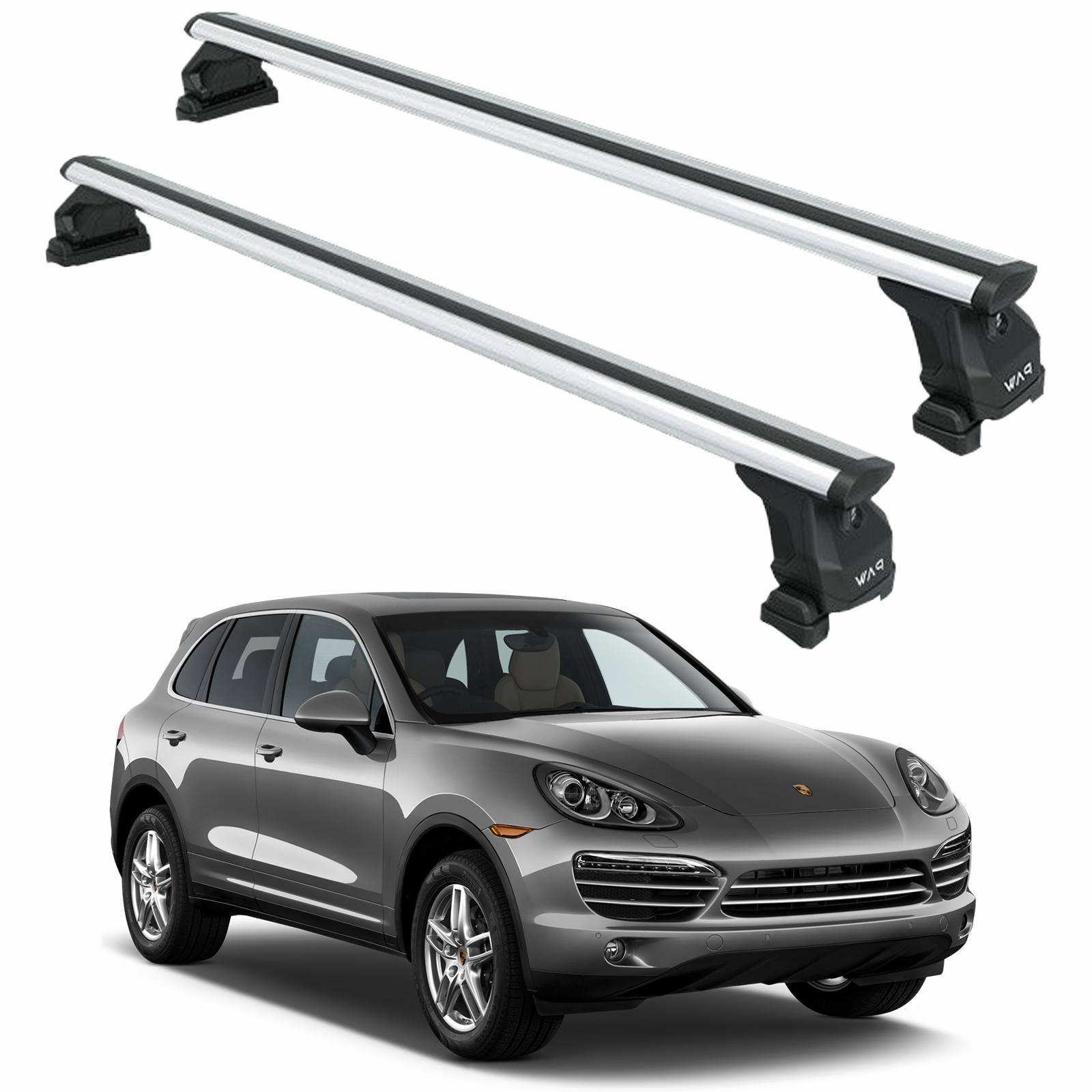 Porsche Cayenne (9PA) 2002-2010 Tavan Taşıyıcı Ara Barlar – Vidalı Montaj, Pro 6 Gri