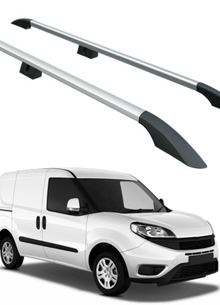 Fiat Doblo Kısa Şase 2010-2020 Van Araç Üstü Alüminyum Tavan Yan Rayları Plus Serisi - Gri