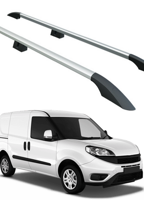 Fiat Doblo Uzun Şase 2010-2020 Van Araç Üstü Alüminyum Tavan Yan Rayları Plus Serisi - Gri