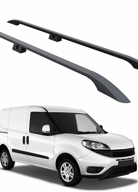 Fiat Doblo Uzun Şase 2010-2020 Van Araç Üstü Alüminyum Tavan Yan Rayları Plus Serisi - Siyah