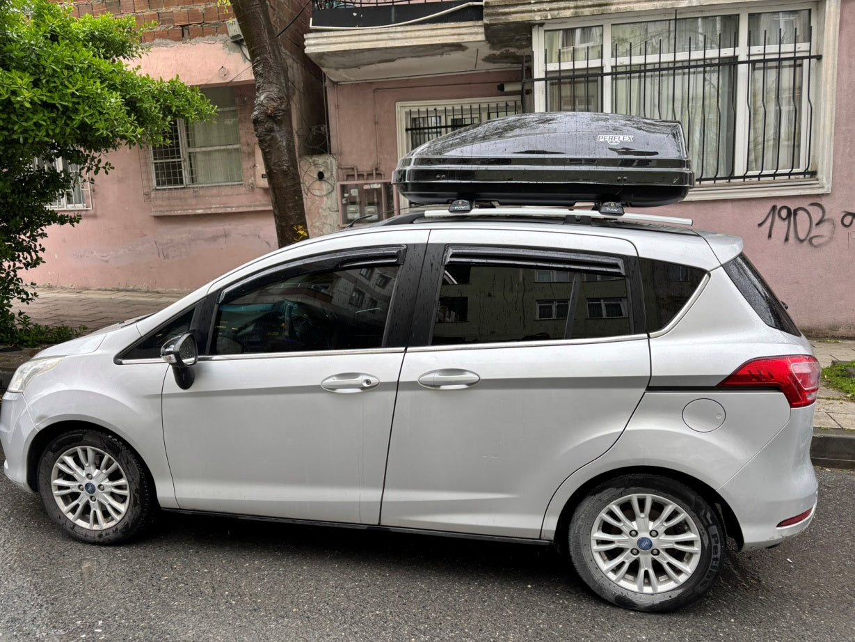 Ford B Max B232 2013-2016 Araç Üstü Alüminyum Tavan Yan Rayları Plus Serisi - Siyah