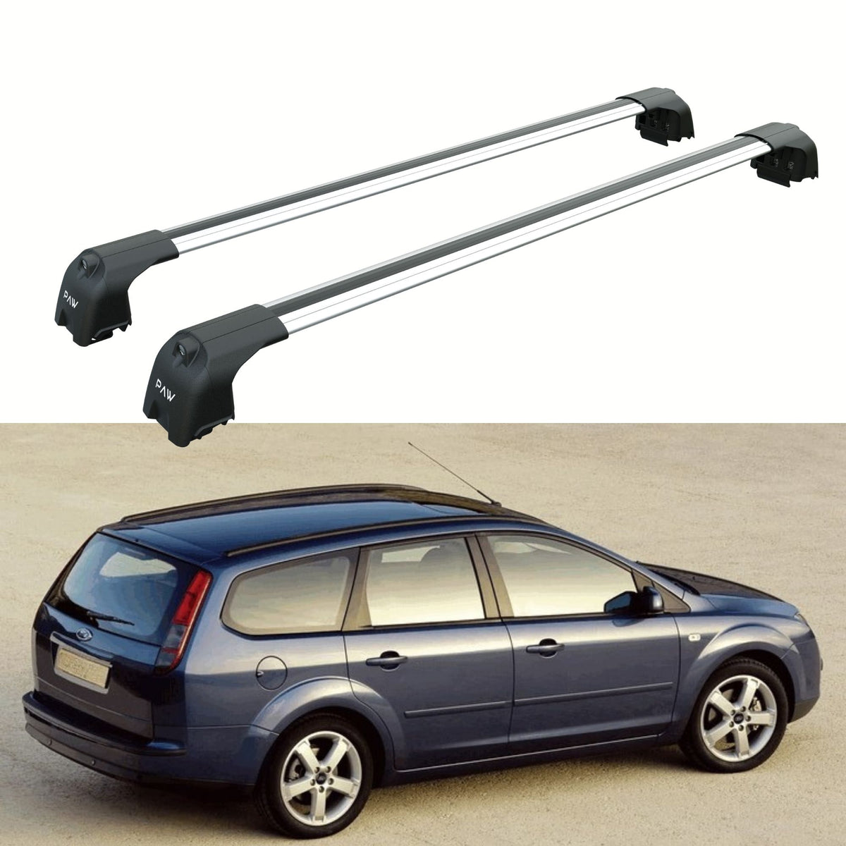 Ford Focus Estate (2005-2011) Portbagaj Taşıyıcı Ara Atkisi - Ara Çubuk Paw Pro 2 Gri