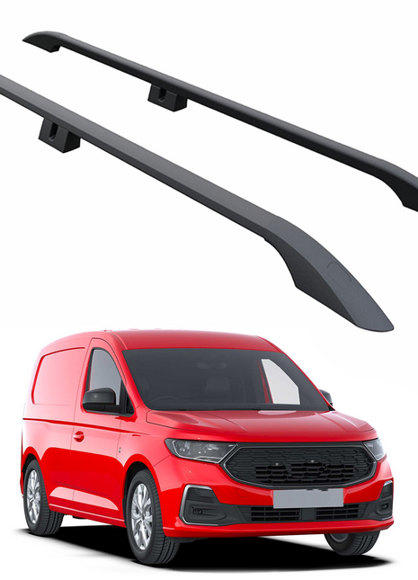 Ford Transit Connect Kısa Şase 2024-2026 Araç Üstü Alüminyum Tavan Yan Rayları Plus Serisi - Siyah