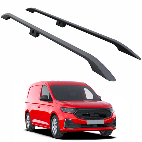 Ford Transit Connect Kısa Şase 2024-2026 Araç Üstü Alüminyum Tavan Yan Rayları Plus Serisi - Siyah