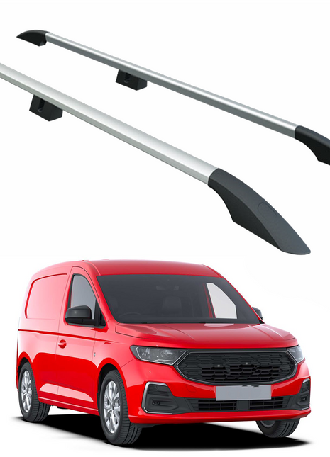 Ford Transit Connect Uzun Şase 2024-2026 Araç Üstü Alüminyum Tavan Yan Rayları Plus Serisi - Gri