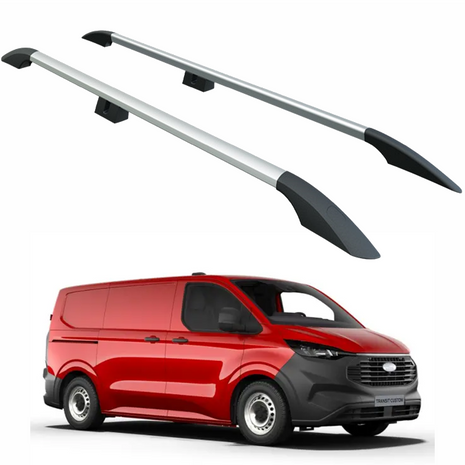 Ford Transit Custom Kısa Şase 2023-2026 Araç Üstü Alüminyum Tavan Yan Rayları Plus Serisi - Gri