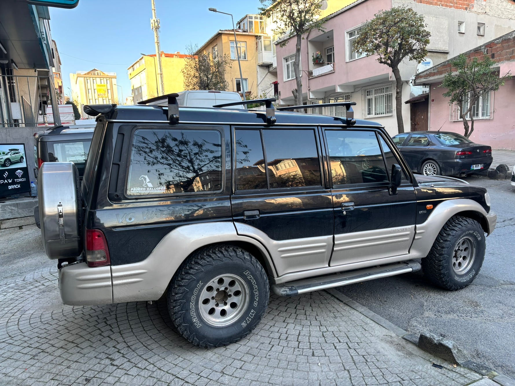 Hyundai Galloper 1997-2003 Yagmur Oluklu Üst Tavan Taşıyıcı Paw Ara Atkısı, Gri