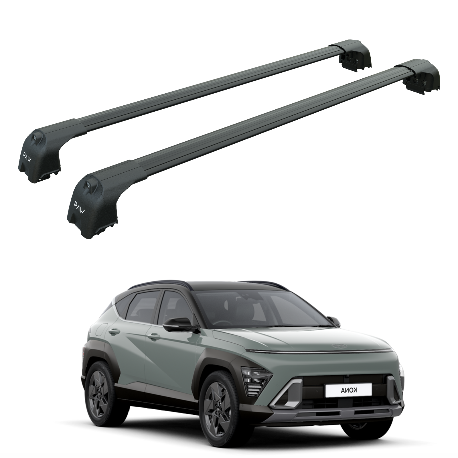 Hyundai Kona Eva 2023-2025 Portbagaj Taşıyıcı Ara Atkisi - Ara Çubuk Paw Pro 2 Siyah