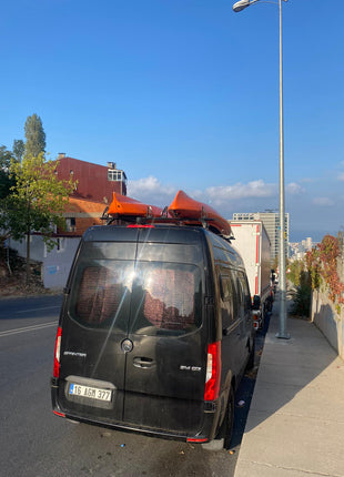 H1 Ladder Roof Rack 2018- On Sprinter Low Roof (144 WB) Roof Rack Siyah