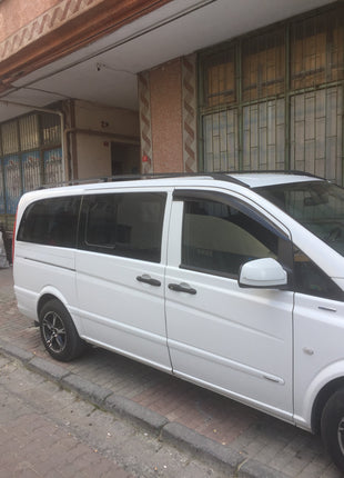 Mercedes Vito W639 Kısa Şase 2003-2014 Araç Üstü Alüminyum Tavan Yan Rayları Plus Serisi - Gri