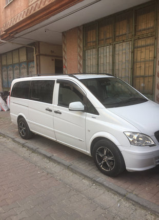 Mercedes Vito W639 Kısa Şase 2003-2014 Araç Üstü Alüminyum Tavan Yan Rayları Plus Serisi - Gri