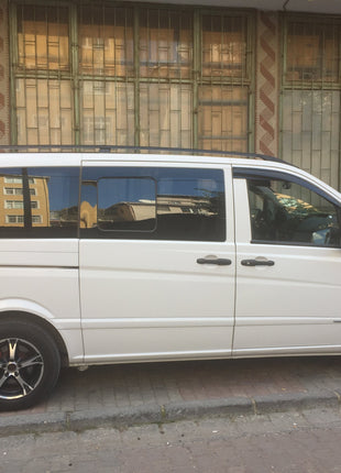 Mercedes Vito W639 Kısa Şase 2003-2014 Araç Üstü Alüminyum Tavan Yan Rayları Plus Serisi - Gri