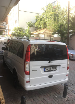 Mercedes Vito W447 Kısa Şase 2014-2019 Araç Üstü Alüminyum Tavan Yan Rayları Plus Serisi - Siyah