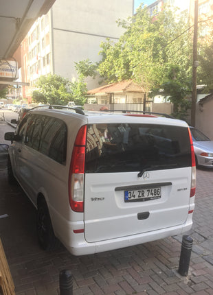 Mercedes Vito W639 Kısa Şase 2003-2014 Araç Üstü Alüminyum Tavan Yan Rayları Plus Serisi - Gri