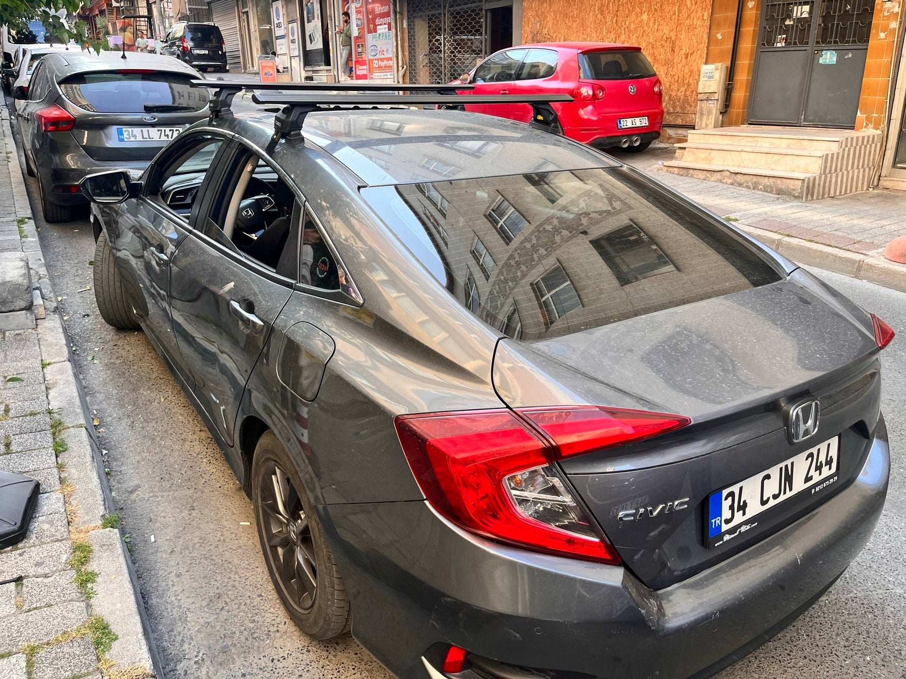 Honda Civic 2017-2021 Oluksuz Üst Tavan Portbagaj Taşıyıcı Ara Atkısı Toros Serisi Pro 4 Gri