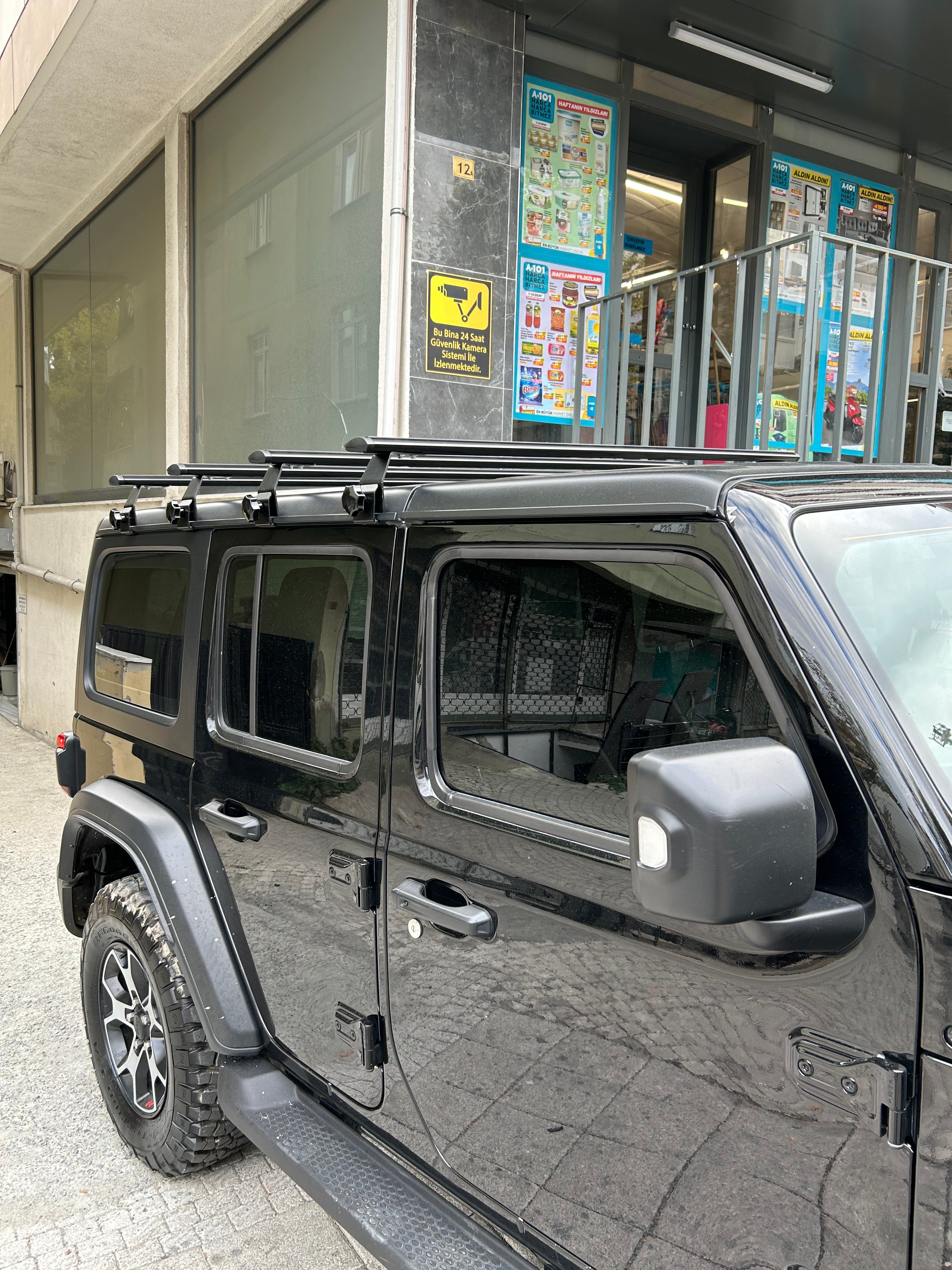 Jeep Gladiator JT 2020-2025 Yagmur Oluklu Üst Tavan Taşıyıcı Ara Atkısı Gri