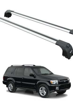 For Infiniti QX4 1997-2003 Roof Rack Cross Bars T Ray Slot Rail Silver