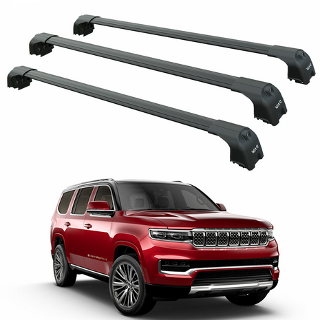 Jeep Wagoneer 2021-2025 Portbagaj Taşıyıcı Ara Atkisi - Ara Çubuk Paw Pro 2 Siyah 3 Qty