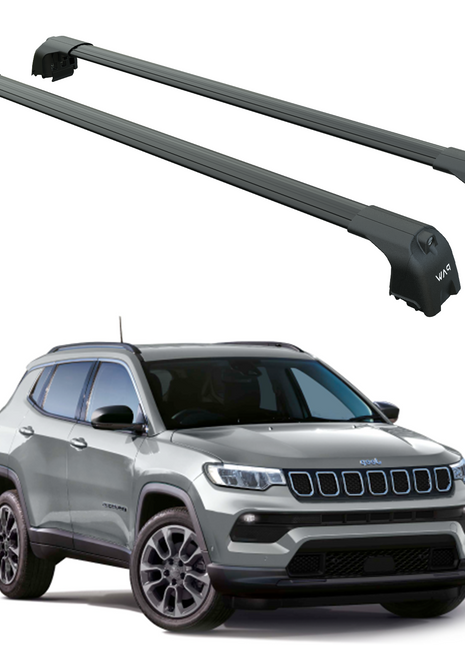 Jeep Compass 2017-2025 Portbagaj Taşıyıcı Ara Atkisi - Ara Çubuk Paw Pro 2 Siyah