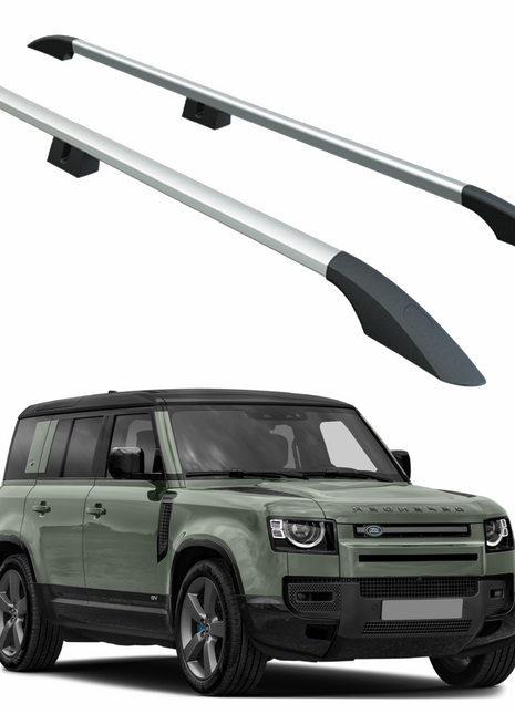 Land Rover Defender 110 2020-2025 Araç Üstü Alüminyum Tavan Yan Rayları Plus Serisi - Gri