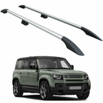 Land Rover Defender 110 2020-2025 Araç Üstü Alüminyum Tavan Yan Rayları Plus Serisi - Gri