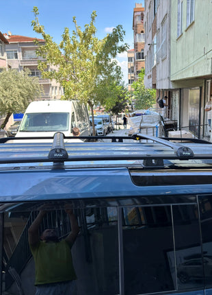 Land Rover Defender 110 2020-2025 Araç Üstü Alüminyum Tavan Yan Rayları Plus Serisi - Siyah