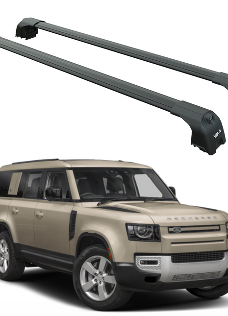 Land Rover Defender 130 2020-2025 Roof Rack Cross Bars T Slot Rail Siyah