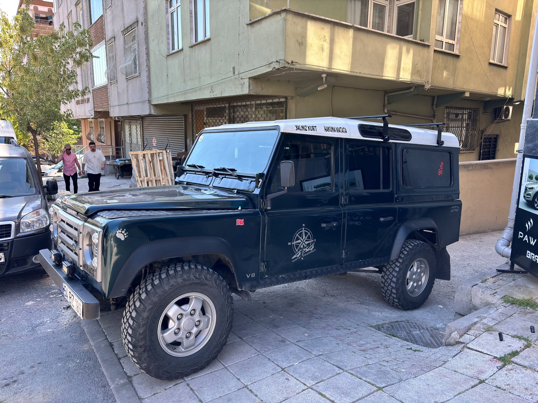Land Rover Defender 110 1993-2020 Yagmur Oluklu Üst Tavan Taşıyıcı Ara Atkısı Paw Siyah