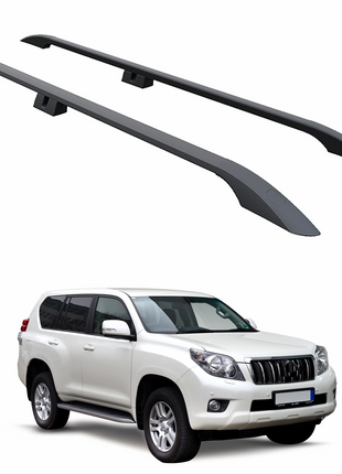Land Cruiser Prado J120 2002-2009 Araç Üstü Alüminyum Tavan Yan Rayları Plus - Siyah